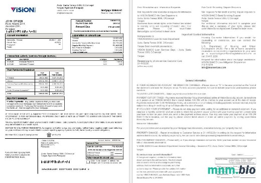 Paragwaj Vision Banco wyciąg z kredytu hipotecznego w formatach Word i PDF